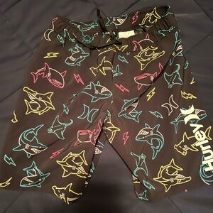 Hurley Black Shark Print Shorts